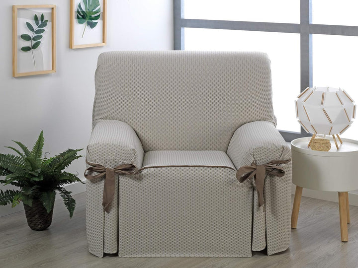 Martina Home Capri Sofabezug Schleifen, Leinen, 1 Plaza 1 Sitzer Leinfarben, 1 Sitzer Leinfarben