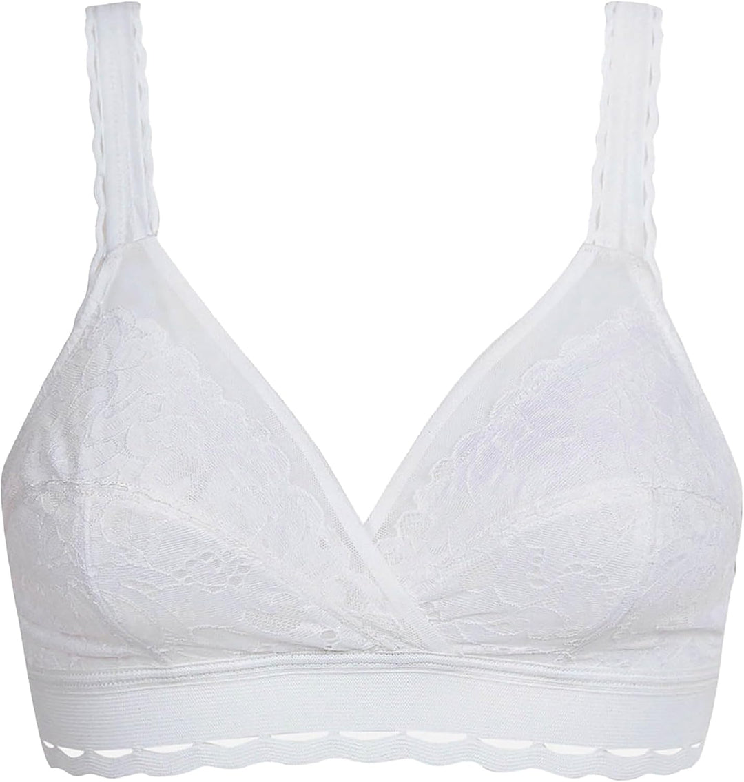 Playtex Damen Bh Ohne Bügel Recycled Classic Lace Support Soft Cup x1 75B Weiss, 75B Weiss