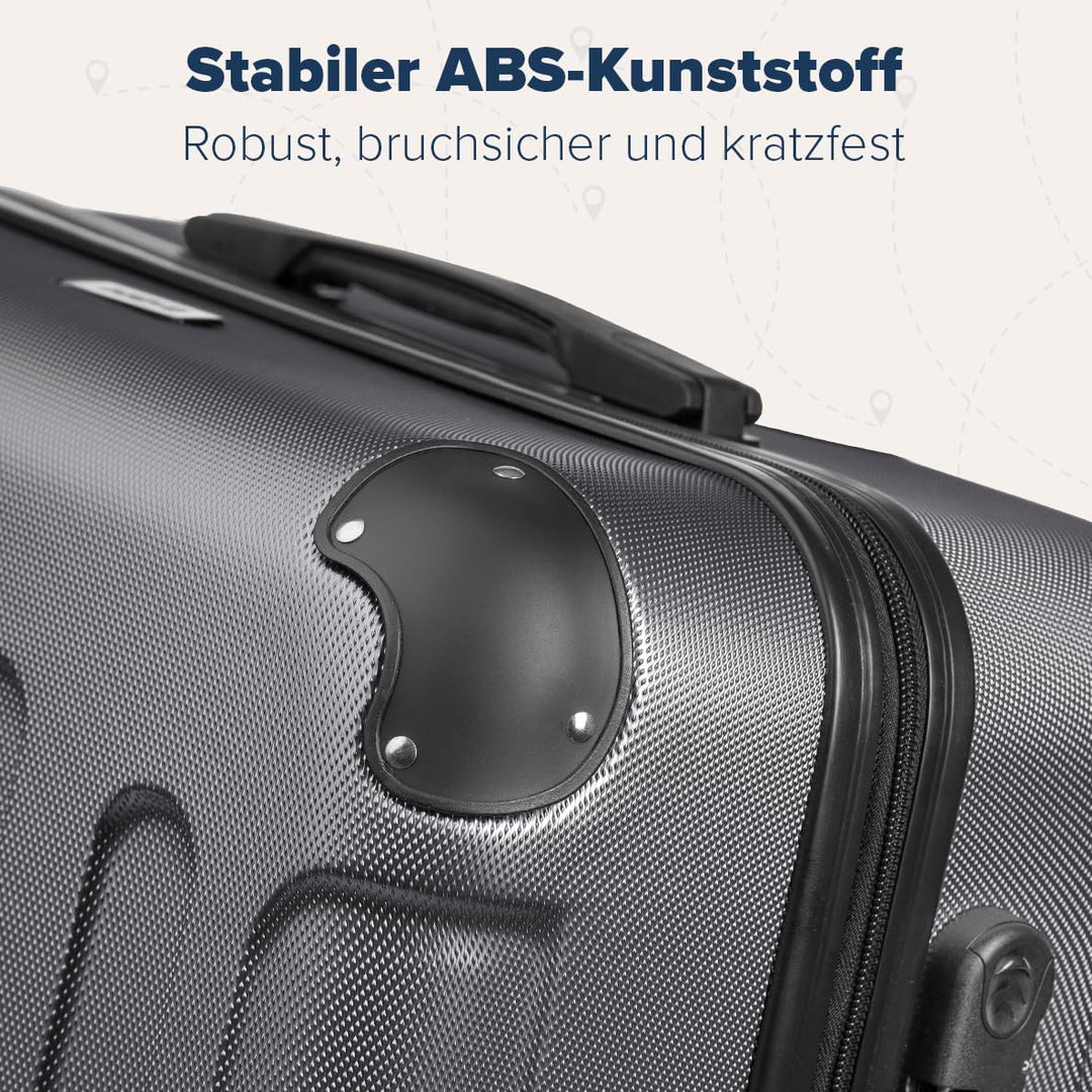 TRVLMORE Kofferset 3 Teilig Hartschale - Koffer & Trolleys Set - Reisekoffer Set 3 Teilig - Koffer S