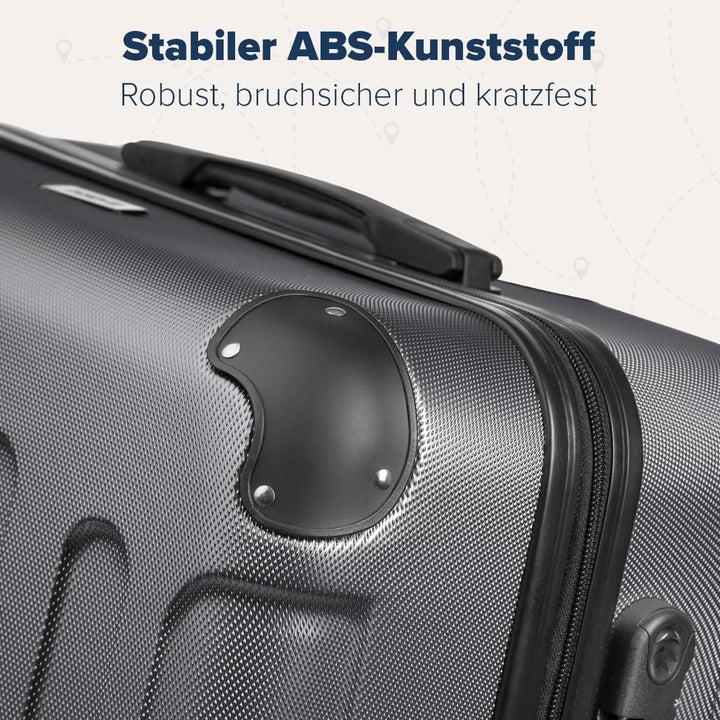 TRVLMORE Kofferset 3 Teilig Hartschale - Koffer & Trolleys Set - Reisekoffer Set 3 Teilig - Koffer S