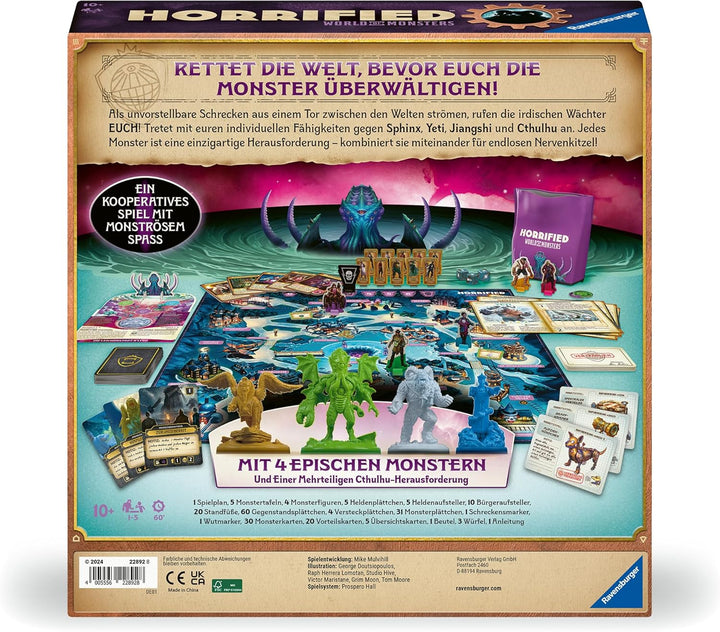 Ravensburger 22892 - Horrified: World of Monsters - Kooperatives und immersives Brettspiel für alle