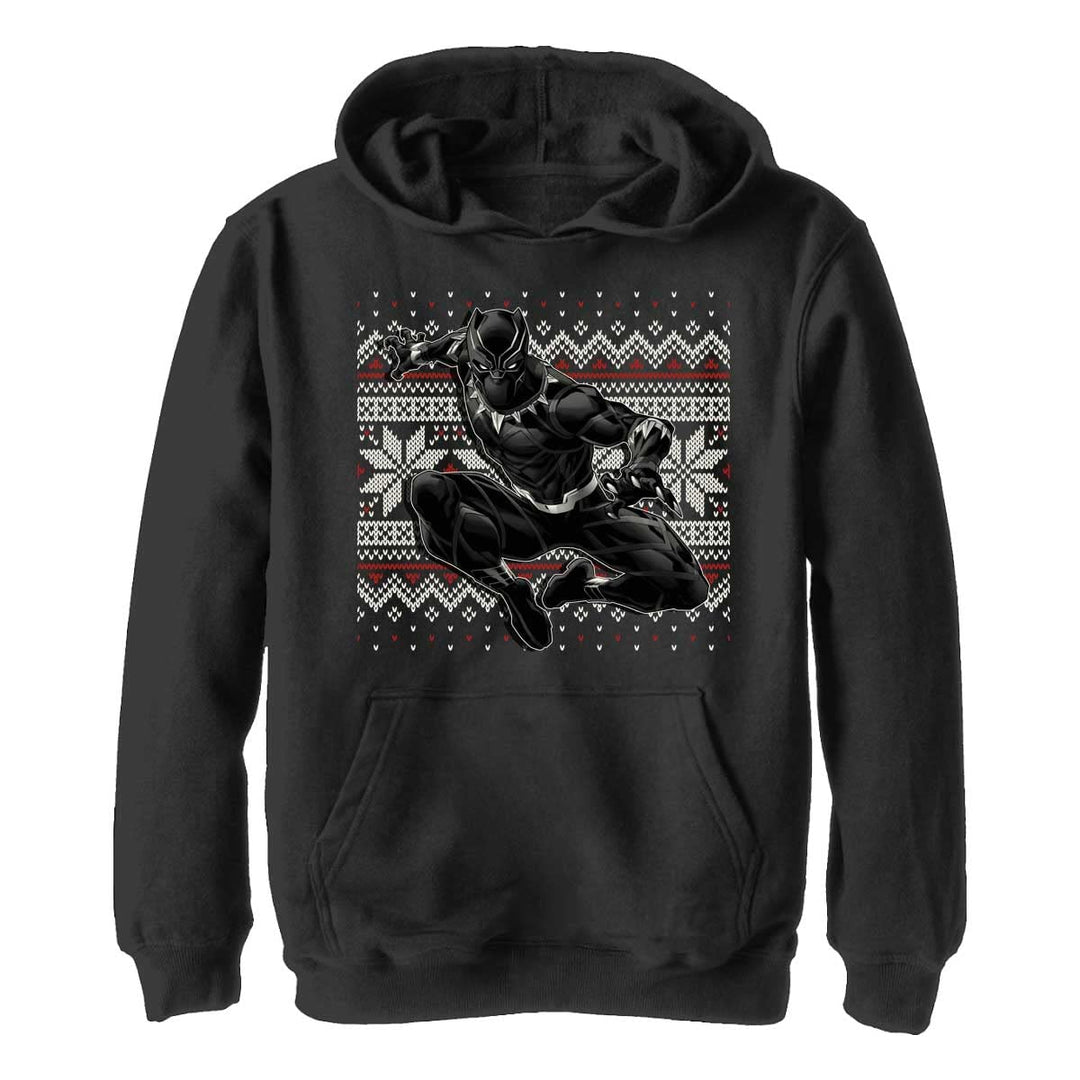 Marvel Unisex Kinder Panther Holiday Hoodie XL Schwarz, XL Schwarz