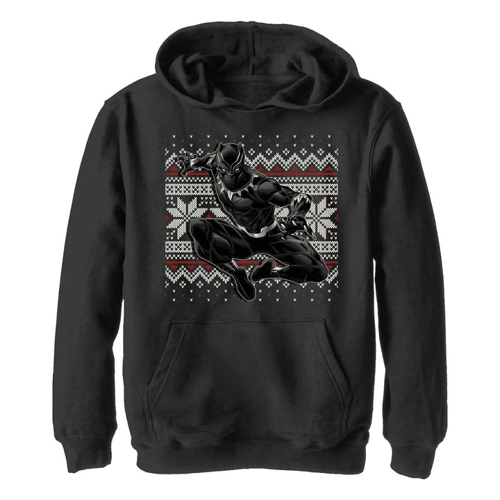 Marvel Unisex Kinder Panther Holiday Hoodie XL Schwarz, XL Schwarz
