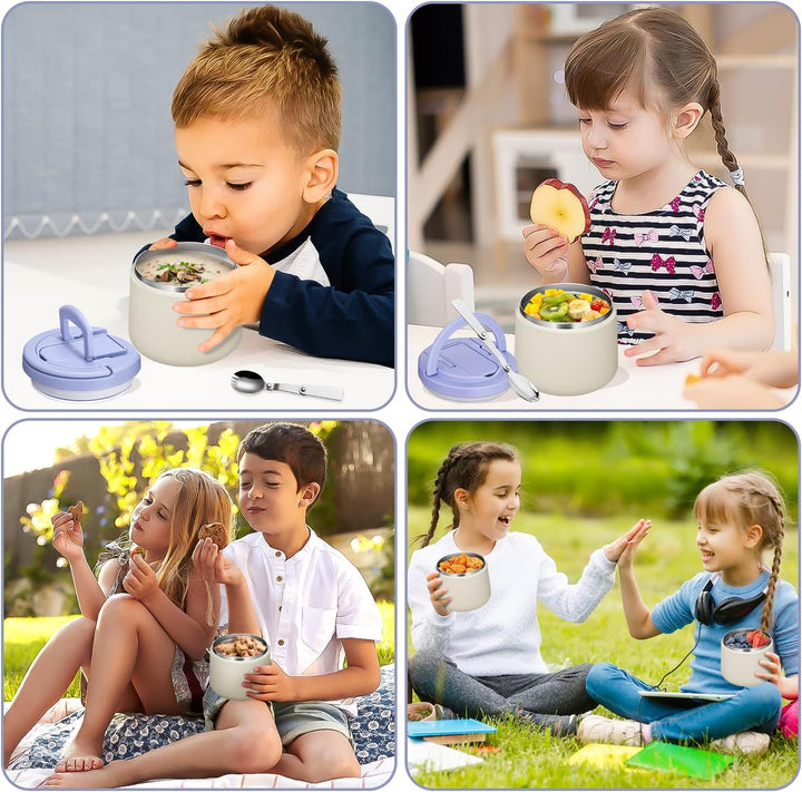 Itslife Thermobehälter für Essen 420ml, Warmhaltebehälter Essen Edelstahl mit Schnallendeckel und Lö