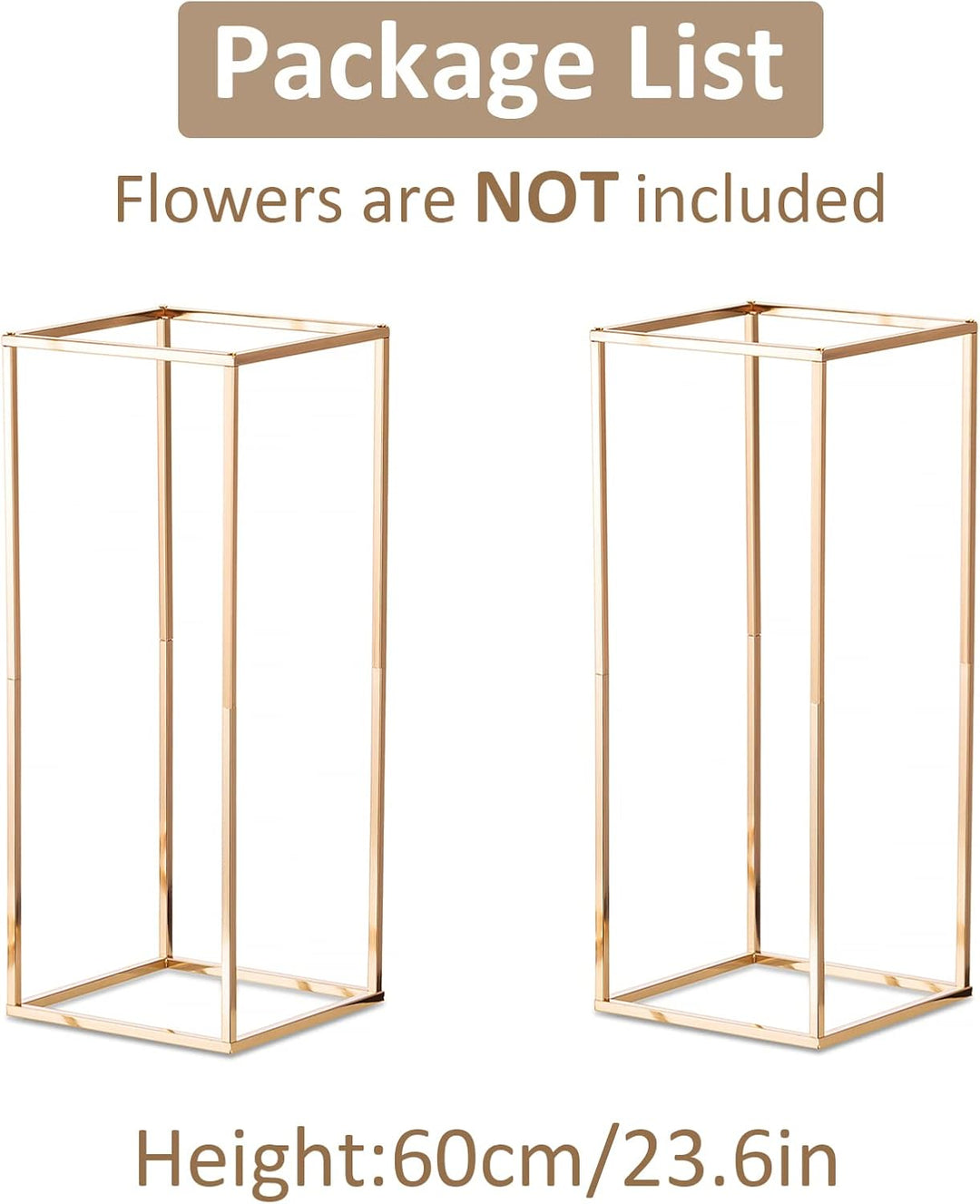 Sziqiqi 2 Stück Gold Vasen für Hochzeit Herzstück Tische, Metall Blumenboden Vase Säule Blumenstände