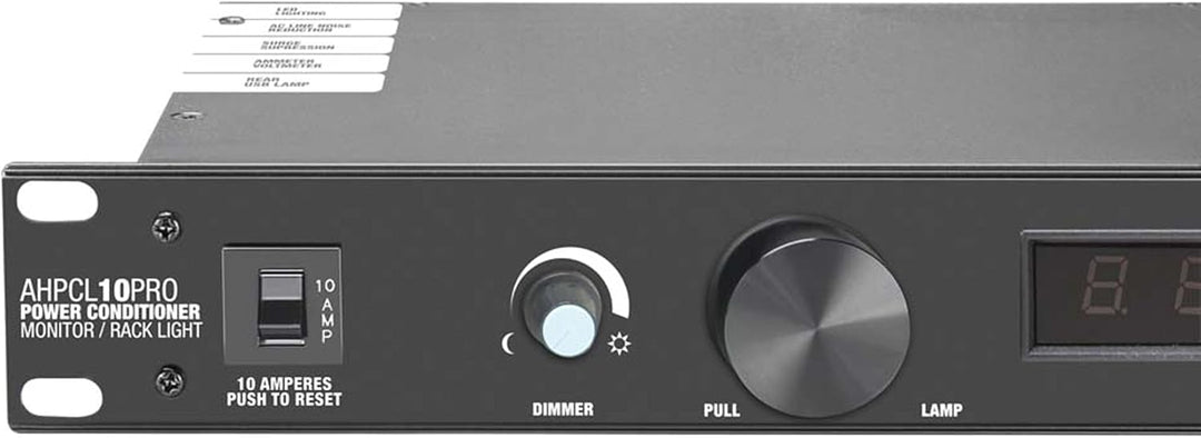 Adam Hall 19" Parts PCL 10 PRO - Power Conditioner mit Volt- und Amperemeter, Display und Rack-Beleu
