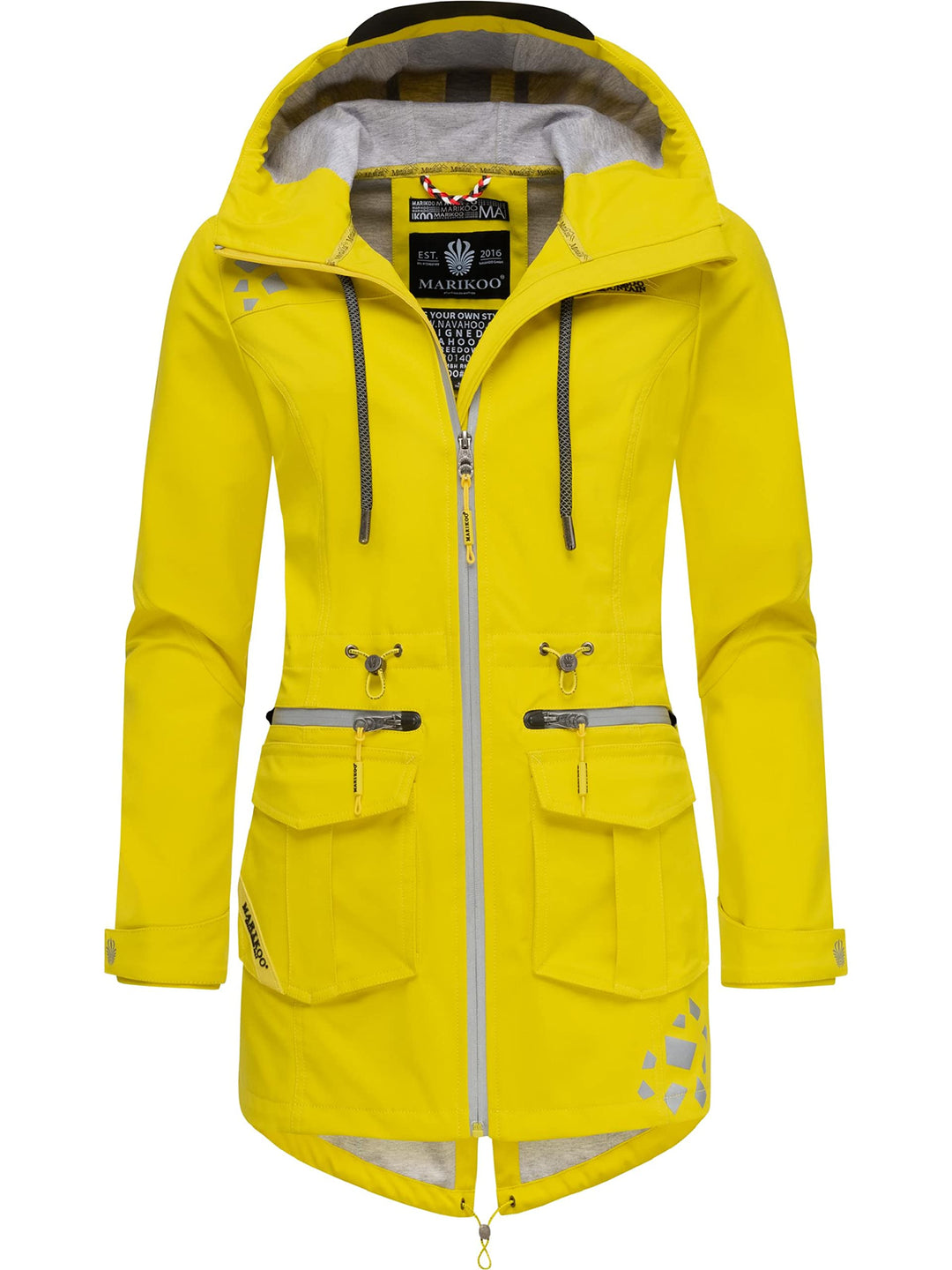 MARIKOO Damen wasserdichter Softshellmantel Softshelljacke Outdoorjacke Übergangsjacke Parka Kapuze