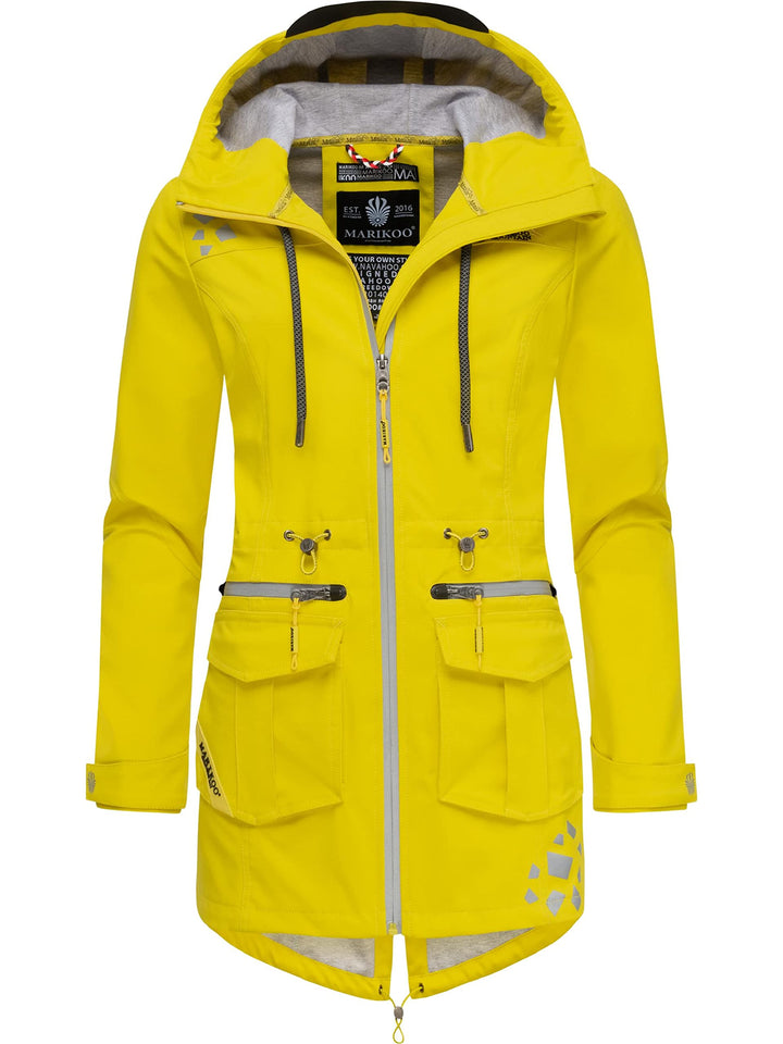 MARIKOO Damen wasserdichter Softshellmantel Softshelljacke Outdoorjacke Übergangsjacke Parka Kapuze