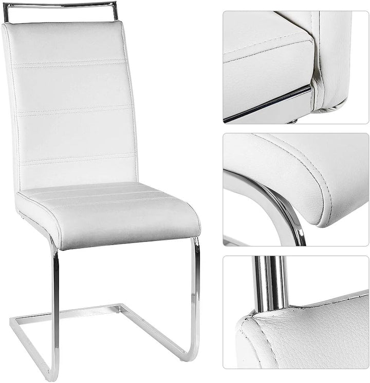Sarah Esszimmerstuhl mit Hoher Rückenlehne, 2-er Set, Schwingstuhl Set, Weiss Weiss 2-er Set, Weiss