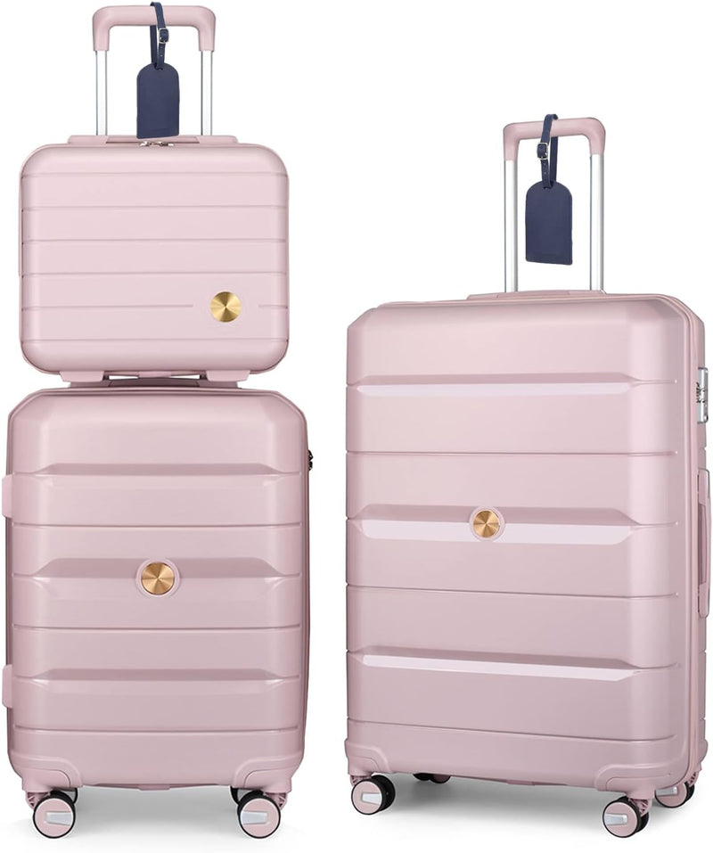 Sea choice Kofferset 3 Teilig Handgepäck Hartschalen Trolley Koffer mit Beautycase Leichtgewicht Pol