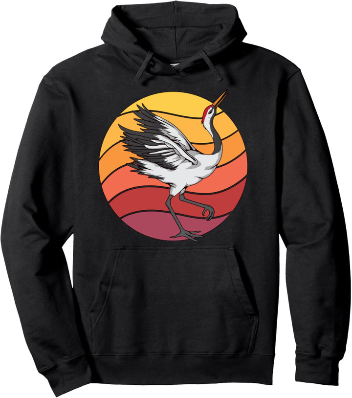 Retro Kranich Design Sunset Sachen Kraniche Pullover Hoodie