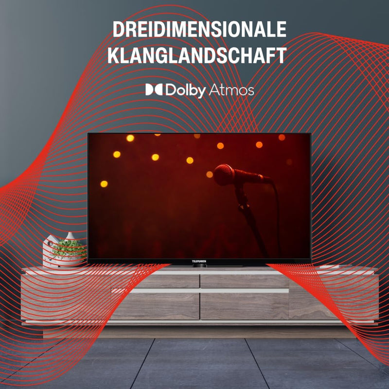 Telefunken QLED Fernseher 65 Zoll Smart TV powered by TiVo (4K UHD, HDR Dolby Vision, Dolby Atmos, T