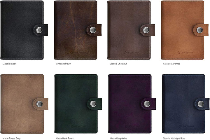 Lite Wallet Classic Caramel - Edler Kartenhalter aus hochwertigem hell-braunen Leder - Integrierte L
