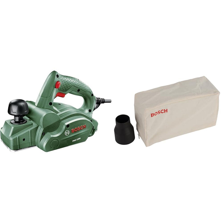 Bosch Elektro Hobelmaschine PHO 1500 (550 Watt, Hobelbreite 82 mm, im Karton) + Staubbeutel für Hand