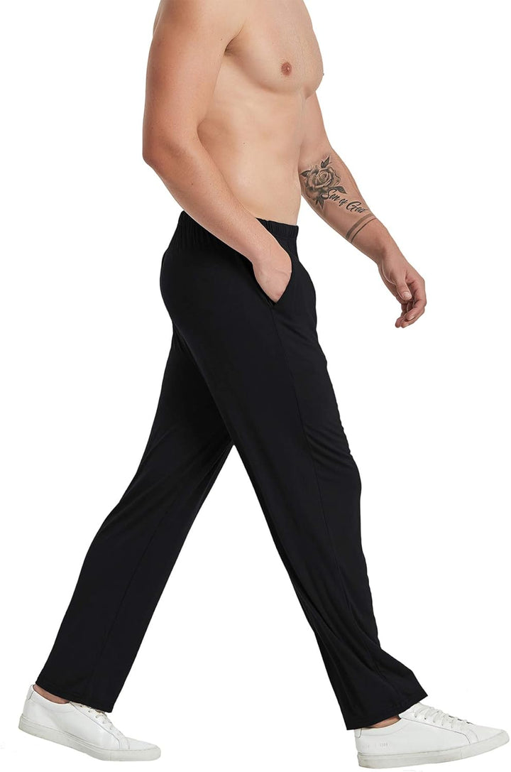 MoFiz Herren Schlafanzughose Lang Modal Pyjamahose Schlafhose Weit Loungewear S 3 Pack-02, S 3 Pack-