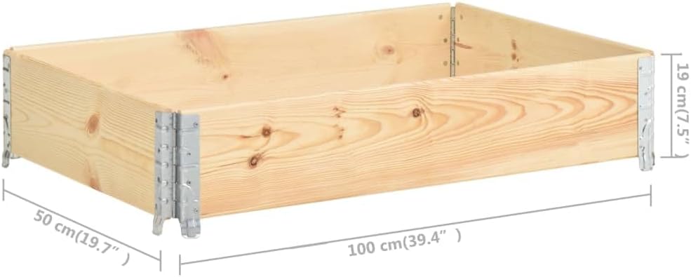 vidaXL Kiefernholz Massiv Palettenrahmen Aufsatzrahmen Hochbeet Gartenbeet Pflanzbeet Europalette Ho