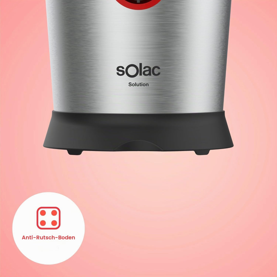 Solac Solution EX6190 - Hebel-Zitruspresse 600W, AC-Motor, 2 Kegel für alle Zitrusfrüchte, Gehäuse u