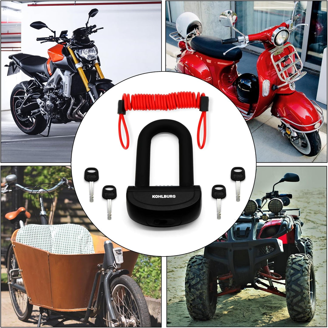 KOHLBURG sicheres Motorradschloss - Bremsscheibenschloss mit höchster Sicherheitsstufe 10plus von 10