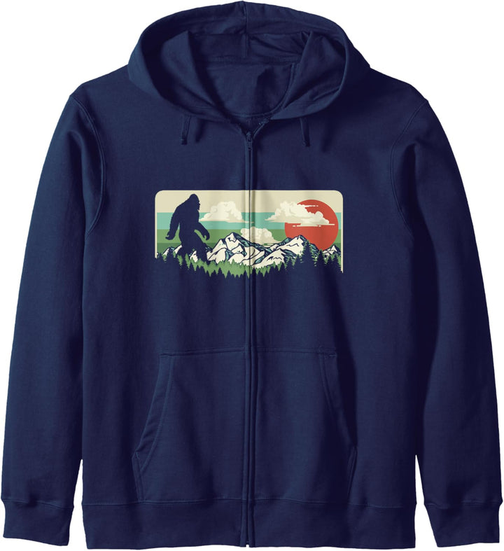 Bigfoot Nature & Outdoor Vintage Mountains Retro Kapuzenjacke