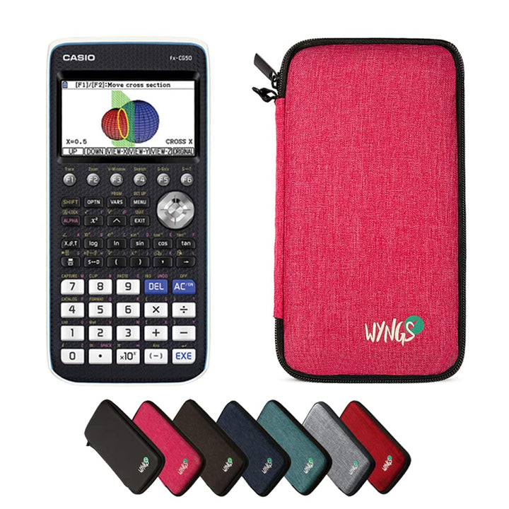 CALCUSO Sparpaket: Casio FX-CG 50 Grafikrechner + WYNGS Schutztasche pink + Erweiterte Garantie von