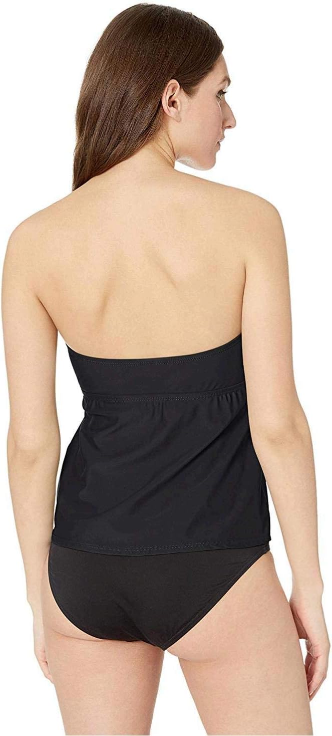 Catalina Damen Bandeau Badeanzug Tankini-Oberteil M Schwarz, M Schwarz