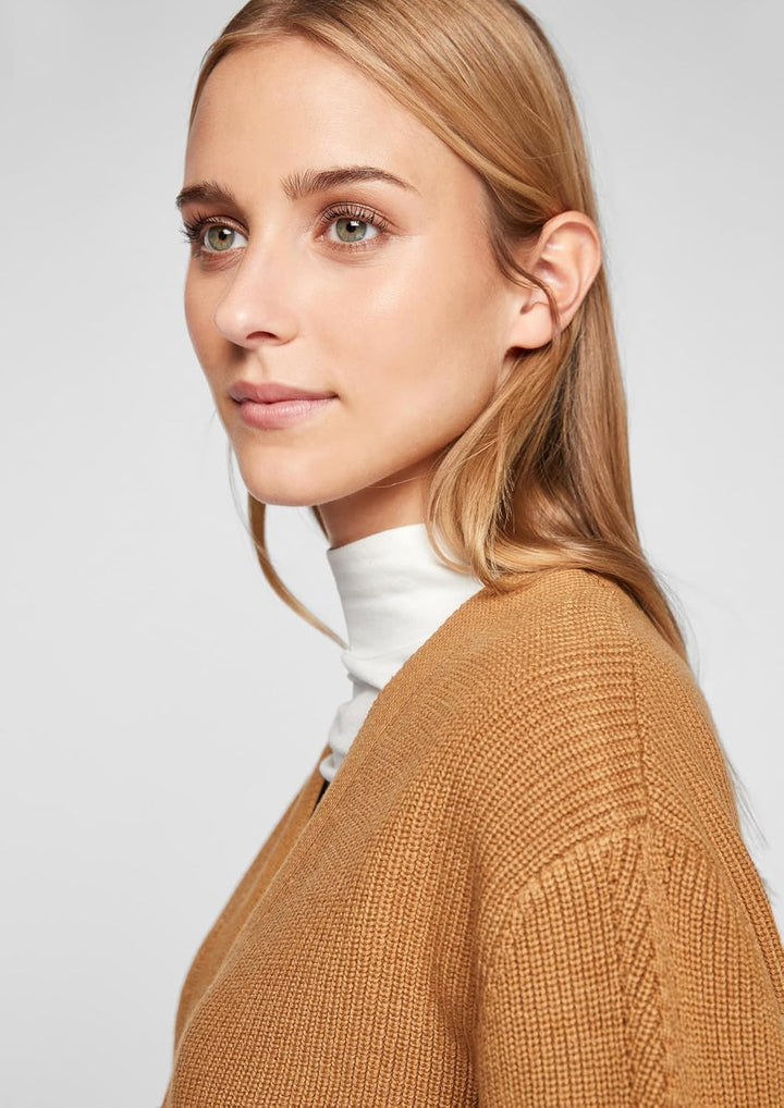 s.Oliver Cardigan aus Baumwollmix 40 8469_sandstein, 40 8469_sandstein
