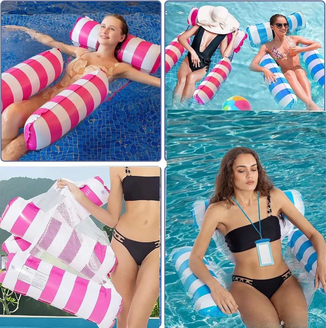 Luftmatratze Wasser,Luftmatratze pool,4 In 1 Aufblasbare Wasserhängematte,Wasserspielzeug Schwebende