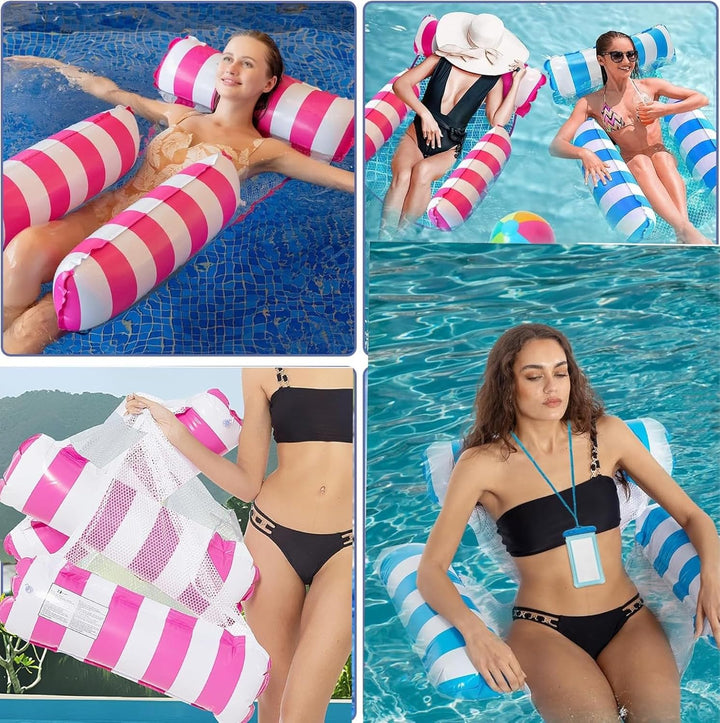 Luftmatratze Wasser,Luftmatratze pool,4 In 1 Aufblasbare Wasserhängematte,Wasserspielzeug Schwebende