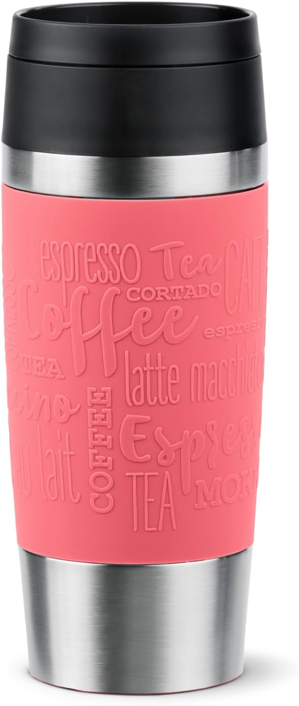 Emsa N20209 Travel Mug Classic Isolierbecher 0,36 Liter | neuer Komfort-Schraubverschluss | Edelstah