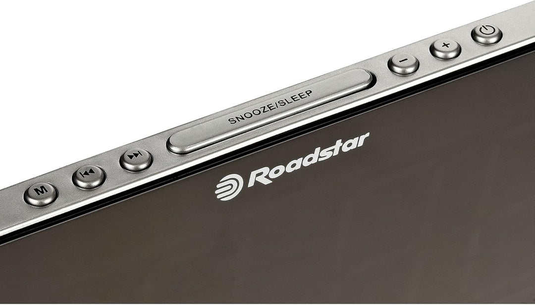 Roadstar CLR-2615 Uhrenradio/Radiowecker im schlanken Design, mit grossem LED-Display, Zwei Weckzeit