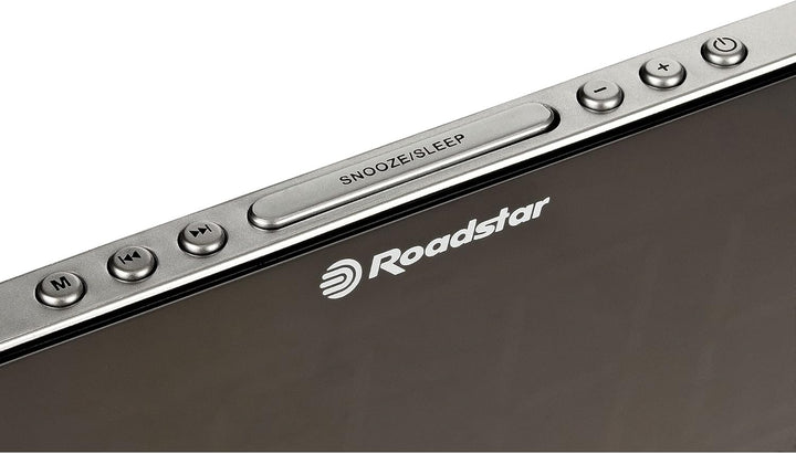 Roadstar CLR-2615 Uhrenradio/Radiowecker im schlanken Design, mit grossem LED-Display, Zwei Weckzeit