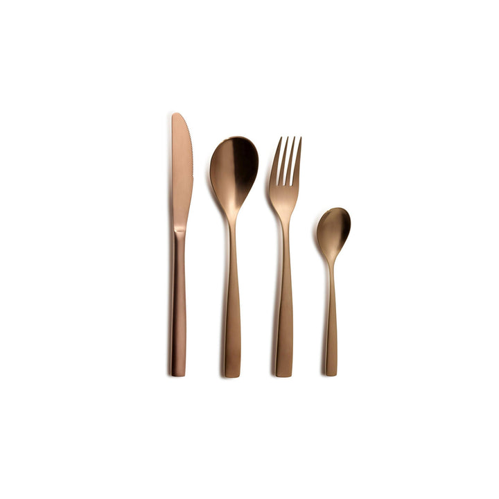 Comas Besteck-Set Barcelona Kupfer 24 Teile Edelstahl 18/10 - 3 mm / PVD-Beschichtung / Kupfer-Finis