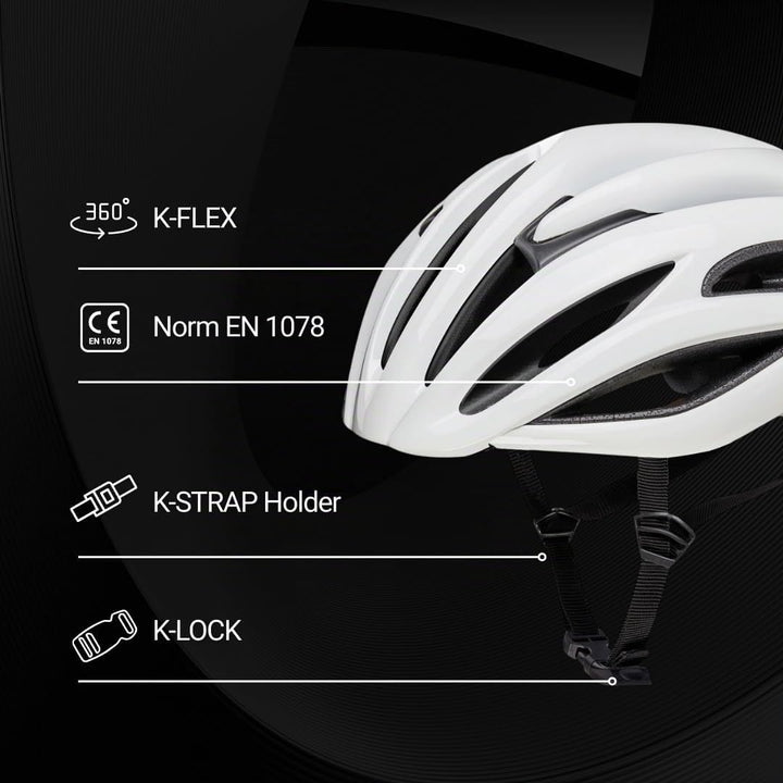 KED Rayzon Rennrad Fahrrad Helm weiss 2023 M (55-59cm), M (55-59cm)