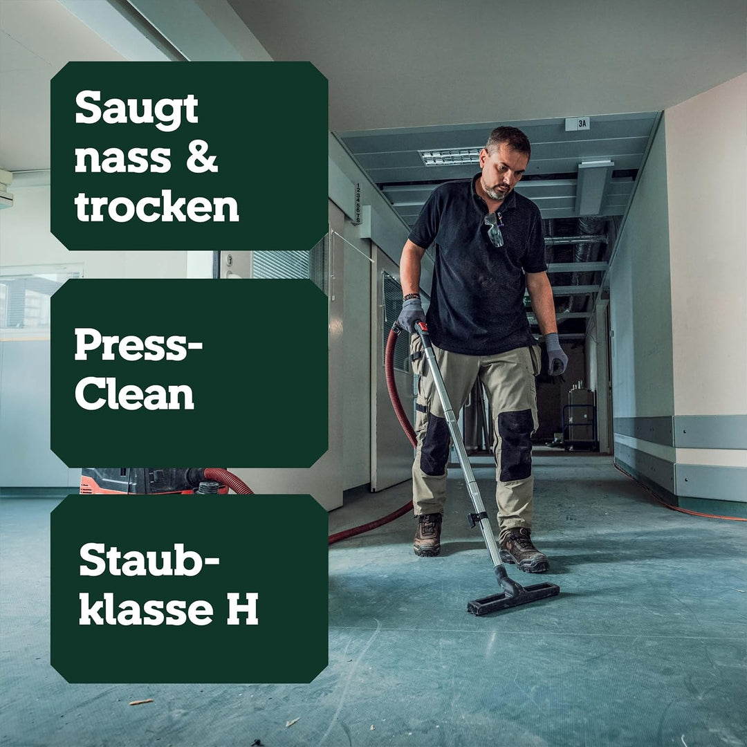 metabo AS 36-18 H 30 PC-CC Akku-Sauger, 18V Nass- und Trockensauger | Zertifizierter Industriestaubs