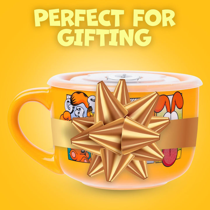 Silver Buffalo Garfield Keramik-Suppentasse mit belüftetem Kunststoffdeckel, 680 ml Garfield Never T