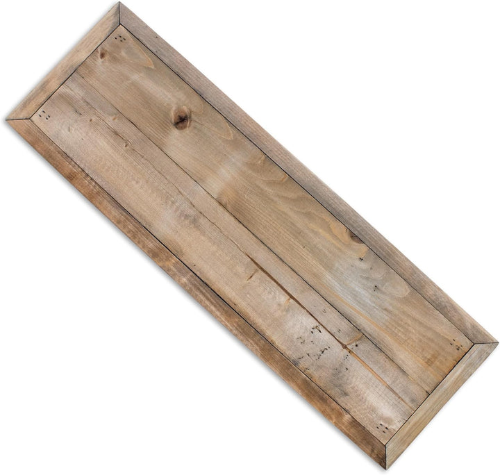 Spetebo Deko Blumenteller natur rechteckig - 55 x 18 cm - Holz Pflanzenhocker länglich mit 4 Füssen