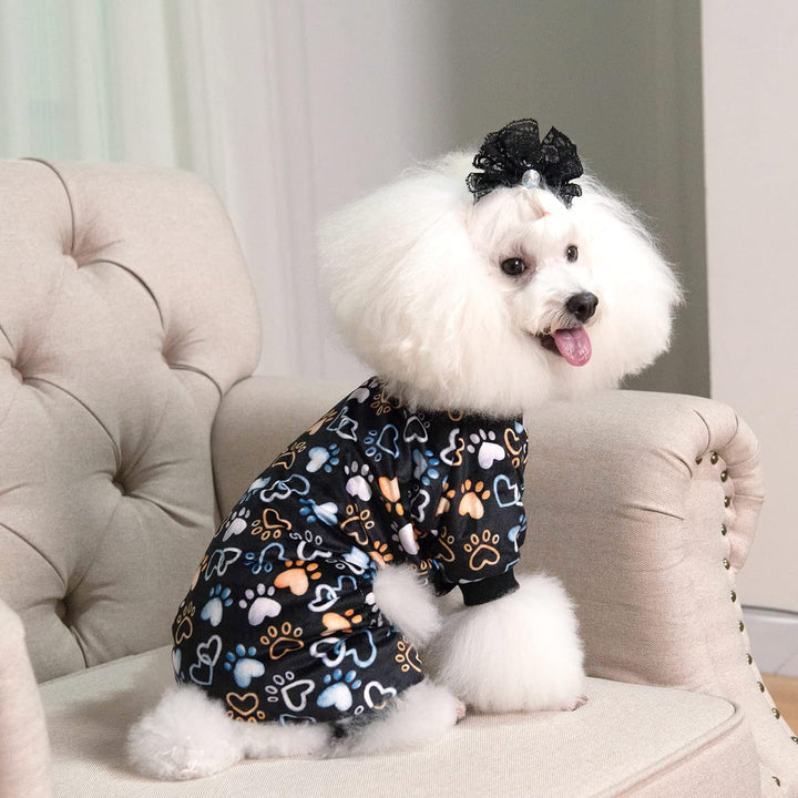 CuteBone Hund Pyjamas Kostüme Fleece Haustier Kleidung Welpen Onesie Winter Urlaub Cute Katze Jammie