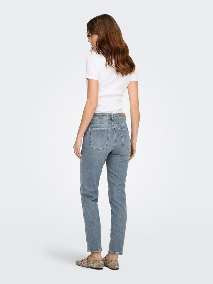 ONLY Damen Hose Onlemily Hw Straight ANK Col CC PNT 28W / 30L Special Blue Grey Denim, 28W / 30L Spe