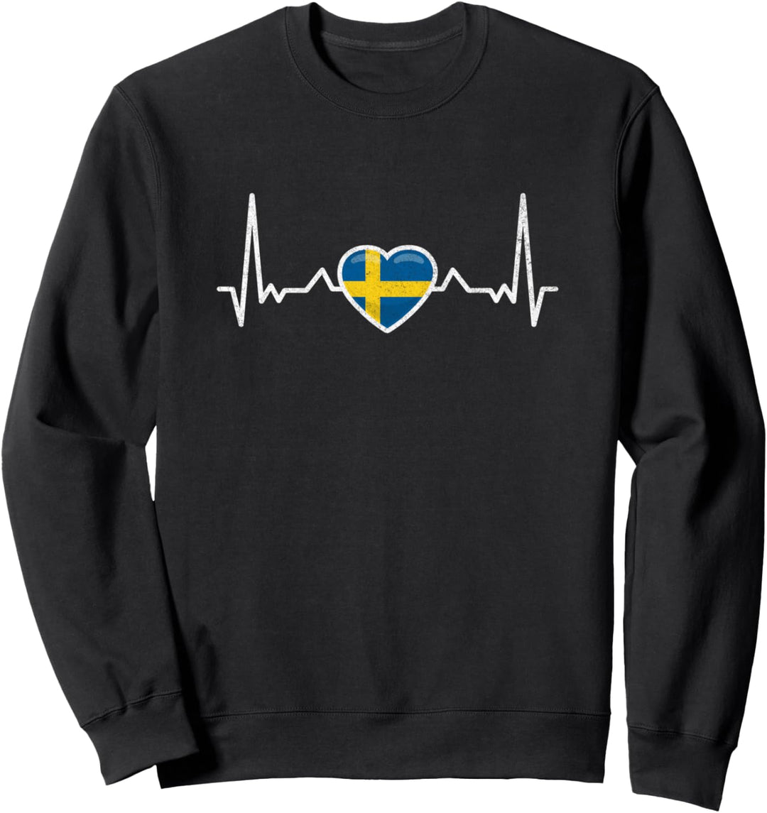 Schweden Herzschlag Schwedische Flagge Stolzer Schwede Sweatshirt