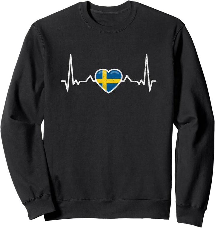Schweden Herzschlag Schwedische Flagge Stolzer Schwede Sweatshirt