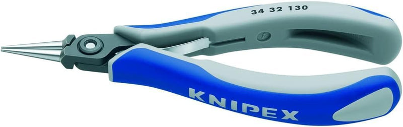 Knipex Präzisions-Elektronik-Greifzange brüniert, mit Mehrkomponenten-Hüllen 135 mm 34 32 130 runde,