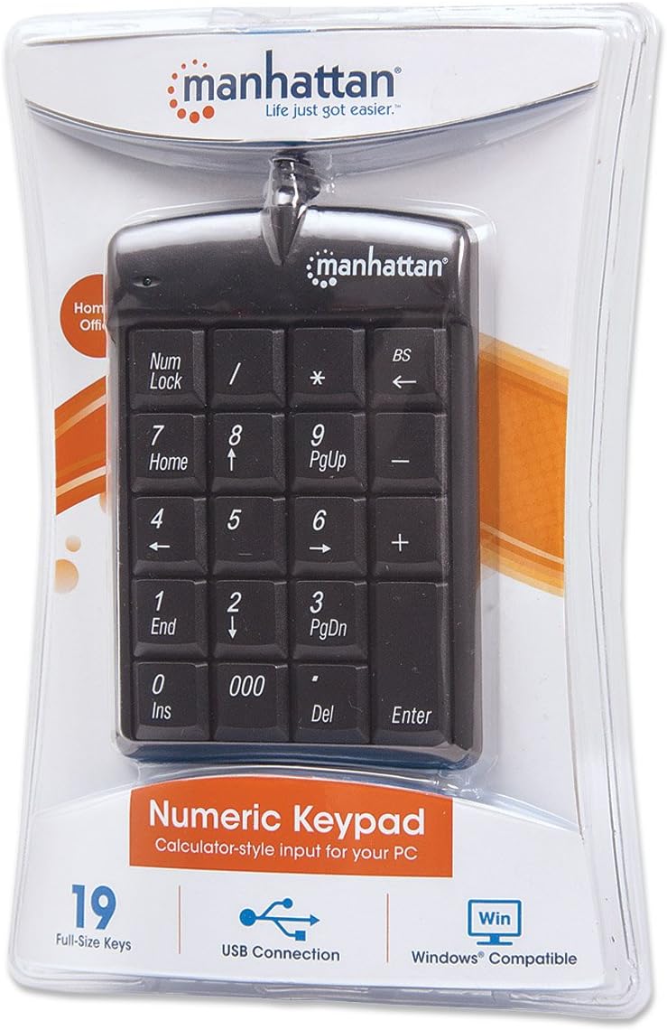 Manhattan-Products Ziffernblock - USB Nummernblock, kabelgebundenes Keypad, NumLock-Funktion, Ultrad