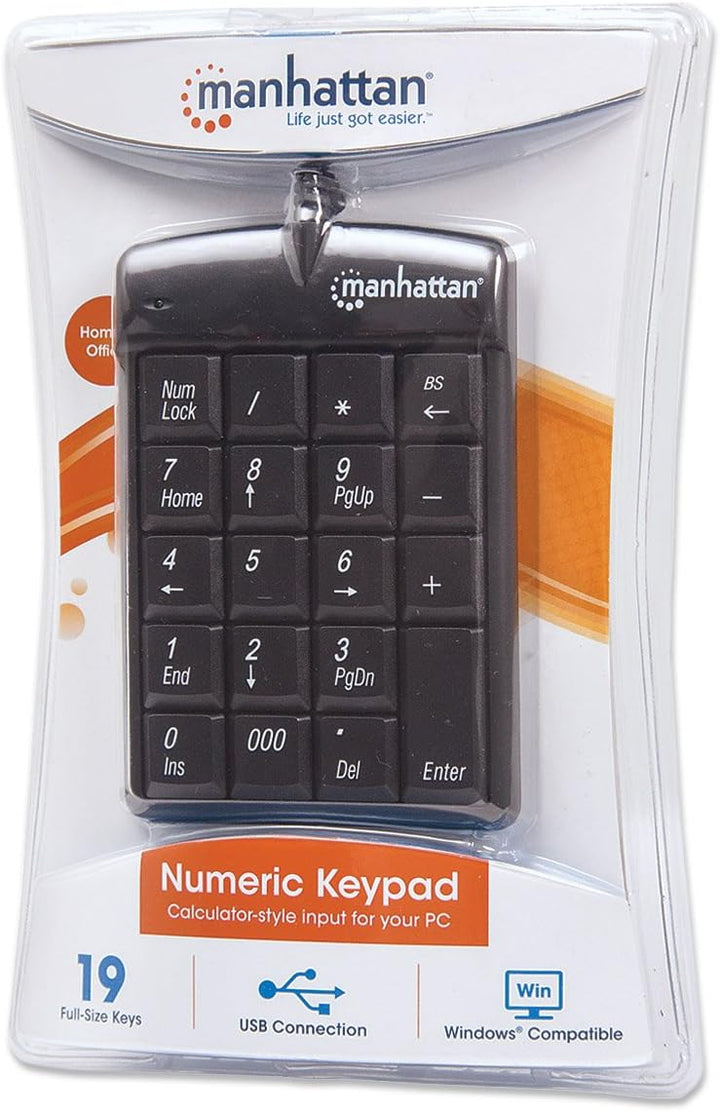 Manhattan-Products Ziffernblock - USB Nummernblock, kabelgebundenes Keypad, NumLock-Funktion, Ultrad