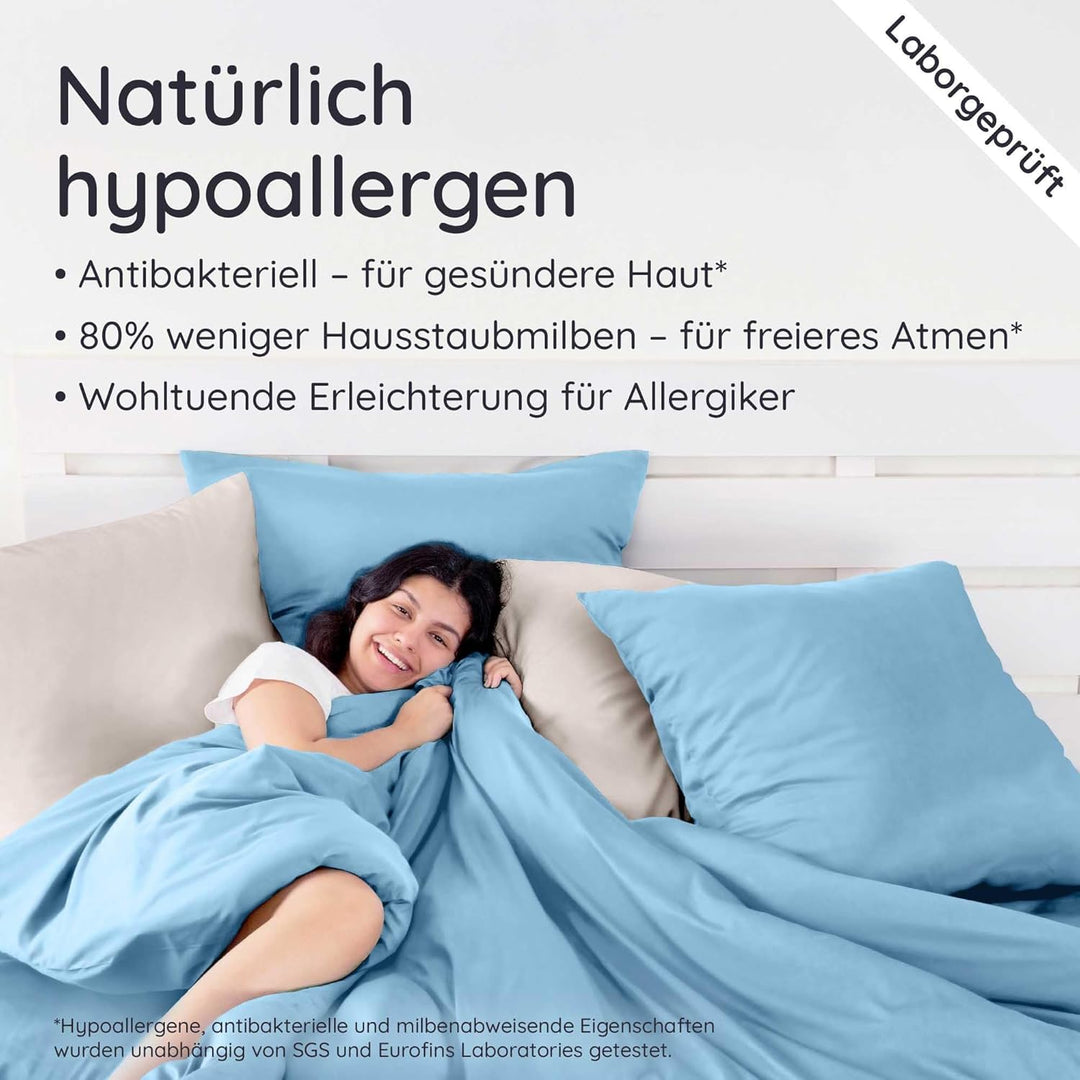 Bambaw Bambus Deckenbezug 155x220 cm, Anti Schwitz Bettwäsche für den Sommer, 100% Bambus Bettdecken