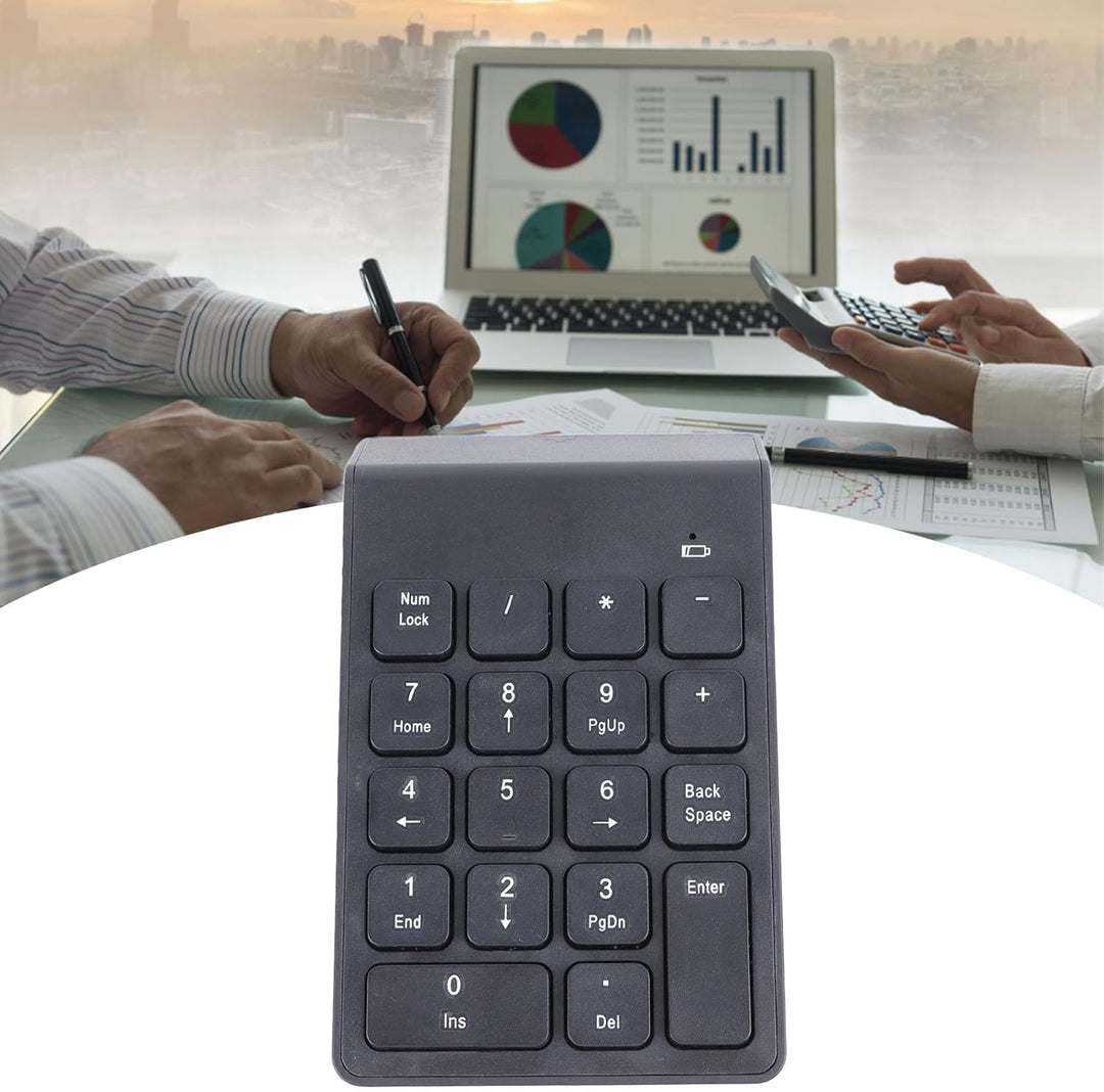 VBESTLIFE Drahtlose Nummernblöcke, Ziffernblock Numpad 18 Tasten Tragbare Bluetooth 5.0-Finanzbuchha
