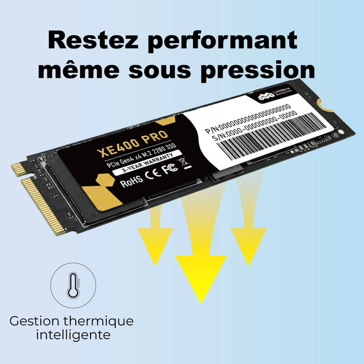LinkMore XE400 Pro 512GB NVMe SSD M.2 2280, PCIe Gen4 x4 (PCIe 4.0) interne SSD, bis zu 4850 MB/s Le