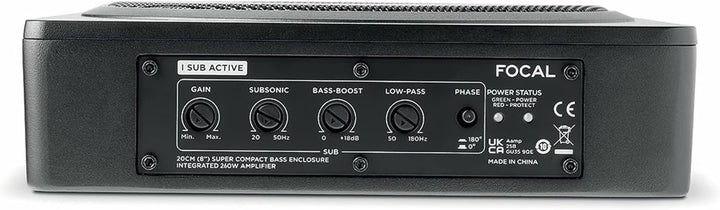 Focal ISUB-Active Aktiv Untersitz Subwoofer 8" 20cm flach für Fahrersitz Beifahrersitz