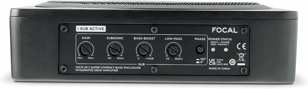Focal ISUB-Active Aktiv Untersitz Subwoofer 8" 20cm flach für Fahrersitz Beifahrersitz