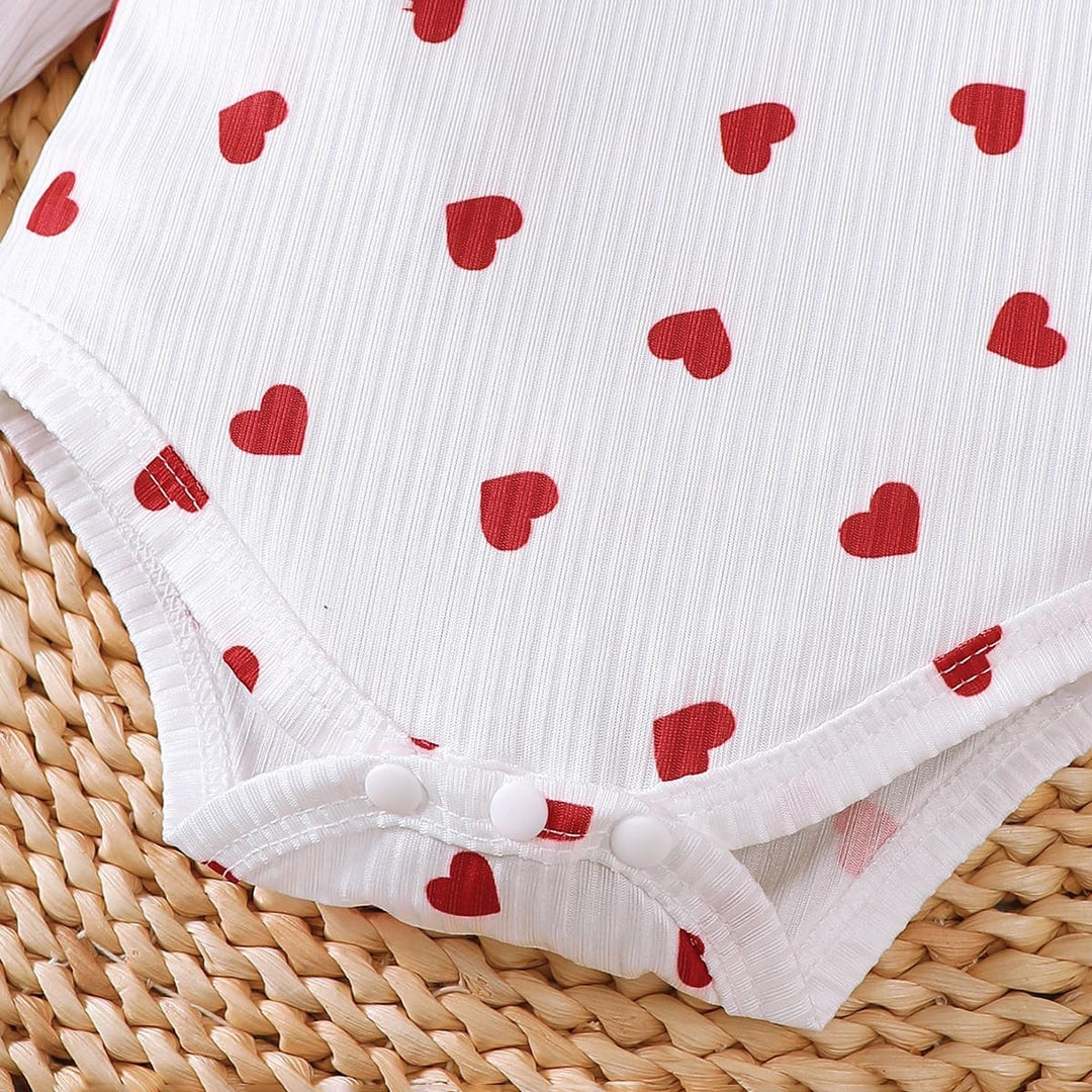 Baby Mädchen Kleidung Langarmshirt Stehkragen Rüschen Cordhose Trägern 3-6 Monate Claret Heart, 3-6