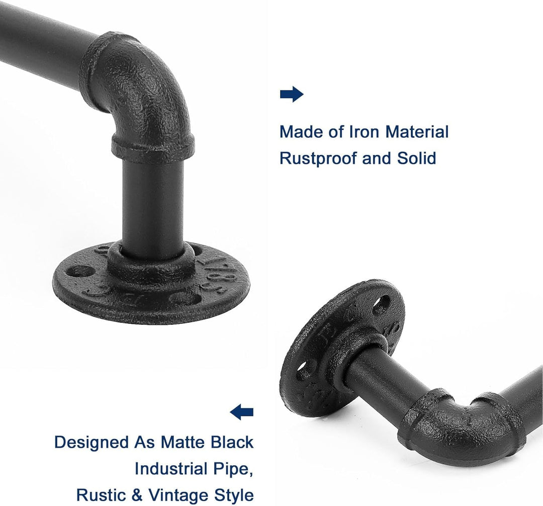 NearMoon Industrielle Rohr-Handtuchstange, robuste Badezimmer-Hardware, Handtuchhalter-Zubehör, Wand